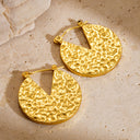 Cross-Border Best-Selling Western Style Earrings, Minimalist Oil-Pressed Pizza Disc Geometric Anti-Tarnish Fashion Jewelry