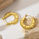 Wholesale 18K Gold Plated U-Shaped Stainless Steel Ear Clips, Luxury Elegant Minimalist Fashion Earrings for Women