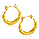 Fashion Metallic Stainless Steel Earrings, Retro Minimalist Round Polished Irregular Texture Versatile Jewelry for Women