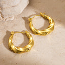 Cross-Border Minimalist Titanium Steel Ear Hoops, Niche Cut-Out French Chic Anti-Tarnish Stainless Steel Jewelry