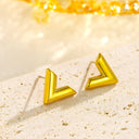 Wholesale Women's Retro Earrings - Oversized 3D Melon Seed Studs + Luxury Geometric Hollow Drop Earrings, Bulk Jewelry