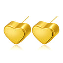 Women's High-End Light Luxury Earrings: 18K Gold Plated Titanium Steel Heart Studs & Polished Drop Earrings, Amazon Style