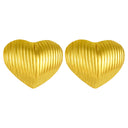 Cross-Border High-End Light Luxury Titanium Steel Earrings for Women: Trendy Heart-Shaped Hammered Pattern, Gold-Plated Stainless Steel Earrings