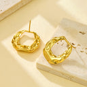 Niche Ring & Earring Set, European American Minimalist Stainless Steel Jewelry, Circular Karst Design, Fashion Cross-Border Accessories