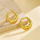 Niche Ring & Earring Set, European American Minimalist Stainless Steel Jewelry, Circular Karst Design, Fashion Cross-Border Accessories