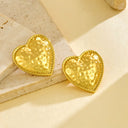 INS Influencer Same-Style Jewelry: European American Ruched Stud Earrings & Hammered Ruffled Heart Hoops, Edgy-Cute Minimalist Design