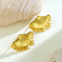 Bulk Women's Jewelry: European American INS-Inspired Ginkgo Leaf Earrings & Maple Leaf Studs, Exquisite Design for Wholesale