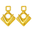 Bulk Fashion Jewelry: European American INS - Inspired Stainless Steel and Titanium Steel Stud Earrings with English Letters, Square Circle V - Shape, Minimalist Design