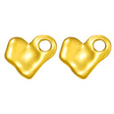 Bulk 18K Gold Jewelry: Stainless Steel Heart Hollow Stud Earrings, Creative Unique Design, Women's Wholesale Accessories