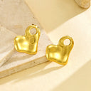 Bulk 18K Gold Jewelry: Stainless Steel Heart Hollow Stud Earrings, Creative Unique Design, Women's Wholesale Accessories