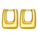 Women's Titanium Steel Earrings: Geometric Ellipse Rectangle Square, Gold - Plated, Versatile Design with High - End Sense, Cross - Border to Europe & America