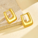 Women's Titanium Steel Earrings: Geometric Ellipse Rectangle Square, Gold - Plated, Versatile Design with High - End Sense, Cross - Border to Europe & America