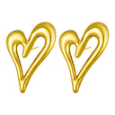 Women's Stainless Steel Earrings: Internet - Famous Hollow Heart Studs, Cold - Style, Trendy & Versatile, Creative Line - Shaped Heart Design