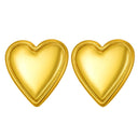 Women's Stainless Steel Stud Earrings: New - style French - style, Smooth - surfaced Heart Shape, Golden Color, Simple & Small, Full of Fashion Design Sense