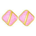 Korean Niche Design Painted Enamel Square Earrings - 2025 New Style Trendy Earrings for Women, Simple Stud Earrings Wholesale
