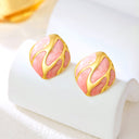Cross-Border New Vintage Irregular Striped Square Stud Earrings for Women & European-American Style Unique Exquisite Light Luxury Versatile Earrings