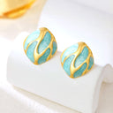 Cross-Border New Vintage Irregular Striped Square Stud Earrings for Women & European-American Style Unique Exquisite Light Luxury Versatile Earrings