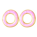 Cross-Border Premium Light Luxury Fashion Geometric Asymmetrical Painted Enamel Drip Circle Stud Earrings