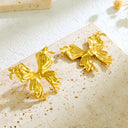 Cross-Border Fashion Best-Selling Stainless Steel Butterfly Stud Earrings & European-American Geometric Hollow Bow Titanium Steel Earring Jewelry (Wholesale)