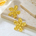 Metal Exaggerated Geometric Flower Earrings & Niche Cold - Wind Temperament Stud Earrings, Fashionable and High - Sense Ear Accessories Wholesale