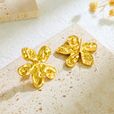 Metal Exaggerated Geometric Flower Earrings & Niche Cold - Wind Temperament Stud Earrings, Fashionable and High - Sense Ear Accessories Wholesale