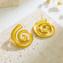 New Stainless Steel Hip-Hop French Spiral Snail Earrings & Elegant Women's INS Light Luxury Versatile European-American Cross-Border Best-Sellers