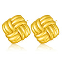 Korean-Style Minimalist High-End Square Twisted Titanium Steel Stud Earrings, Women's Niche Design Light Luxury Textured Retro Internet-Famous Earrings
