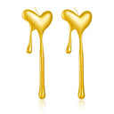 Viral INS Minimalist Asymmetrical Lava Heart Stud Earrings & Stylish Liquid Heart Stainless Steel Trendy Earrings