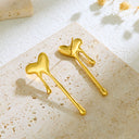 Viral INS Minimalist Asymmetrical Lava Heart Stud Earrings & Stylish Liquid Heart Stainless Steel Trendy Earrings