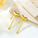 Viral INS Minimalist Asymmetrical Lava Heart Stud Earrings & Stylish Liquid Heart Stainless Steel Trendy Earrings