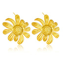 Cross-Border Fashion-Forward Designer Versatile Niche Old Money Aesthetic Streetwear Stainless Steel Gold-Tone Daisy Stud Earrings