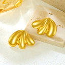 Minimalist Design Butterfly Wing Stud Earrings (Stainless Steel) & Three-Petal Water Drop Design Minimalist Geometric Light Luxury Earrings