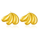 Minimalist Design Butterfly Wing Stud Earrings (Stainless Steel) & Three-Petal Water Drop Design Minimalist Geometric Light Luxury Earrings