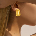 Minimalist Rectangular Pendant Titanium Steel Earrings & Studs, 2025 New Trendy Elegant Niche Design Earrings