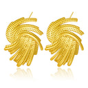INS Fashion Retro High-End Irregular Swirl Earrings & Unique Twisted Firework 18K Gold Stud Earrings for Women