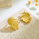 INS Fashion Retro High-End Irregular Swirl Earrings & Unique Twisted Firework 18K Gold Stud Earrings for Women