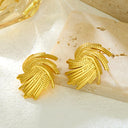 INS Fashion Retro High-End Irregular Swirl Earrings & Unique Twisted Firework 18K Gold Stud Earrings for Women