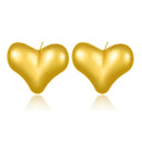 Cross-Border INS Geometric Heart Stud Earrings, 18K Real Gold Plated Titanium Steel Earrings, Summer Versatile Fashionable Light Luxury Jewelry for Women