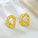 Niche Designer High-End Asymmetrical Hammered Circle Metal Earrings for Women, New Bestselling Stud Earrings & Jewelry