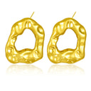 Niche Designer High-End Asymmetrical Hammered Circle Metal Earrings for Women, New Bestselling Stud Earrings & Jewelry