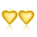 Cross-Border INS-Style Designer 18K Gold-Plated Titanium Steel Earrings, Fashionable High-End Polished & Concave Geometric Heart Earrings Wholesale