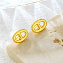 Korean-Style Trendy Minimalist Versatile Titanium Steel Stud Earrings for Women, Geometric Drop Earrings & Fade-Resistant Titanium Steel Pig Nose Studs Wholesale