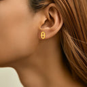 Korean-Style Trendy Minimalist Versatile Titanium Steel Stud Earrings for Women, Geometric Drop Earrings & Fade-Resistant Titanium Steel Pig Nose Studs Wholesale