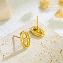 Korean-Style Trendy Minimalist Versatile Titanium Steel Stud Earrings for Women, Geometric Drop Earrings & Fade-Resistant Titanium Steel Pig Nose Studs Wholesale