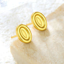 Cross-Border Bestselling Light Luxury Elegant Exaggerated Style Vintage Gold Oval Fashion Stud Earrings for Women