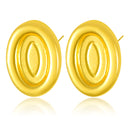 Cross-Border Bestselling Light Luxury Elegant Exaggerated Style Vintage Gold Oval Fashion Stud Earrings for Women