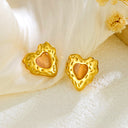 Cross-Border Stainless Steel Stud Earrings for Women, 18K Gold Plated Anti-Tarnish Earrings, High-End Titanium Steel Ear Jewelry for Wholesale