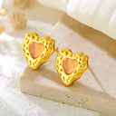 Cross-Border Stainless Steel Stud Earrings for Women, 18K Gold Plated Anti-Tarnish Earrings, High-End Titanium Steel Ear Jewelry for Wholesale