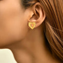 Cross-Border Stainless Steel Stud Earrings for Women, 18K Gold Plated Anti-Tarnish Earrings, High-End Titanium Steel Ear Jewelry for Wholesale