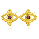 Cross-Border Euro-American Stainless Steel Evil Eye Stud Earrings, Colored Stone Inlaid, Niche Design Versatile High-End Women's Ear Jewelry